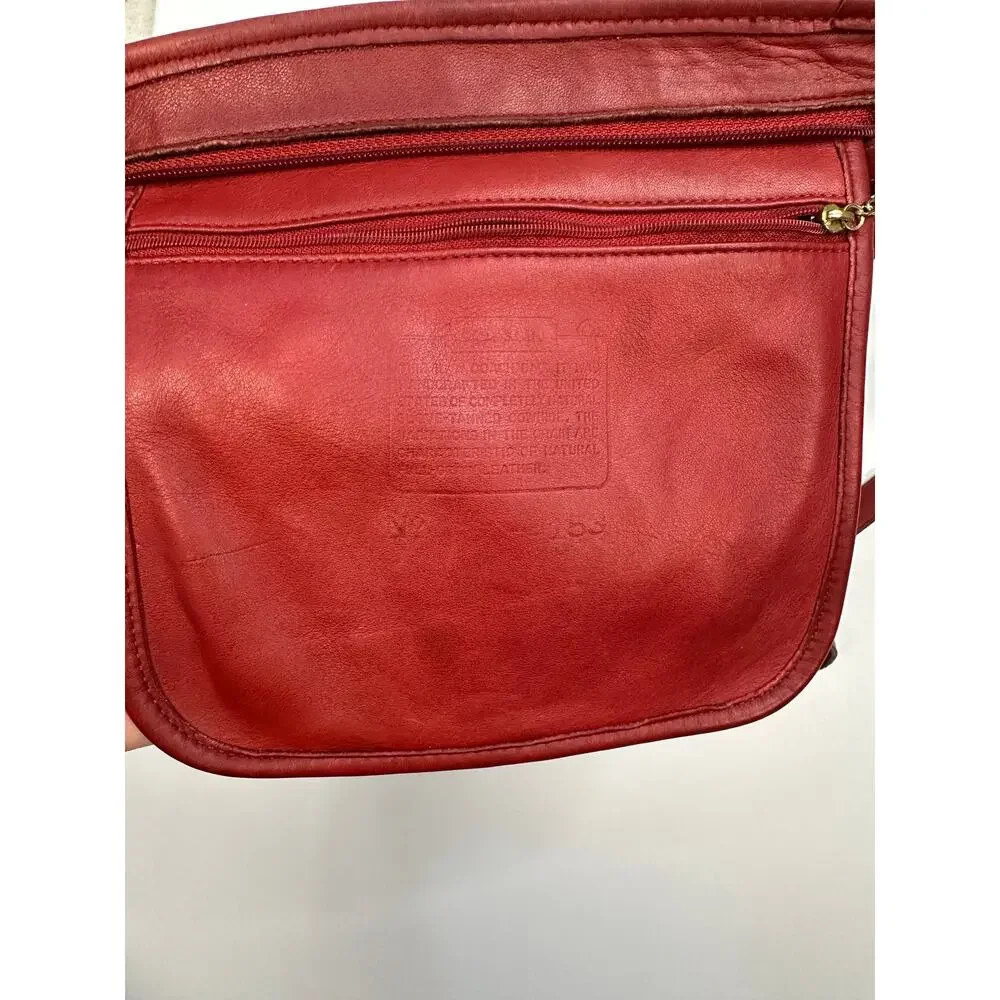 Vintage 1990’s Coach Bleeker Bucket Bag 4153 Red Leather Shoulder Bag - Picture 10 of 12
